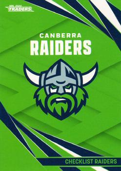 2024 NRL Traders Titanium #010 Canberra Raiders Checklist Front